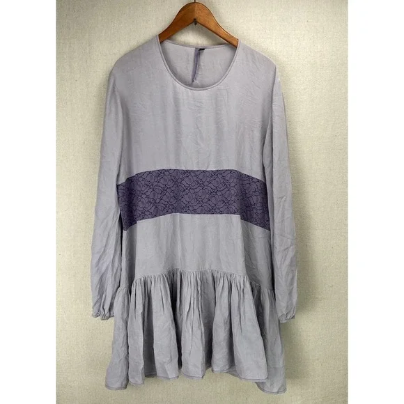 Topshop 100% Silk Lace Tunic Shift Dress UK Made‎ Sz 10 Romantic Layers - Picture 3 of 14